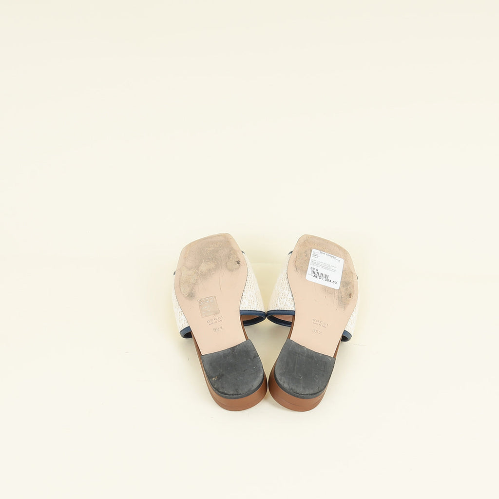 Gucci Bicolor GG Crochet Slide Sandal 39.5