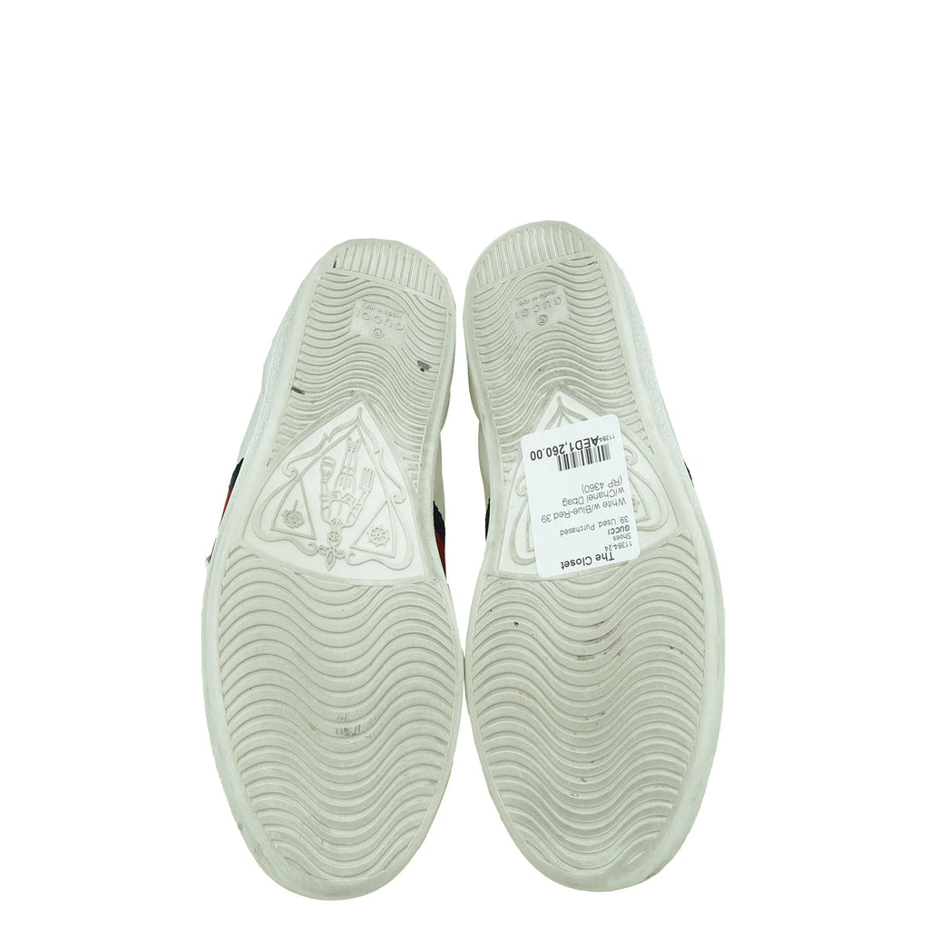 Gucci White Ace Removable Crystal Bow Sneakers 39