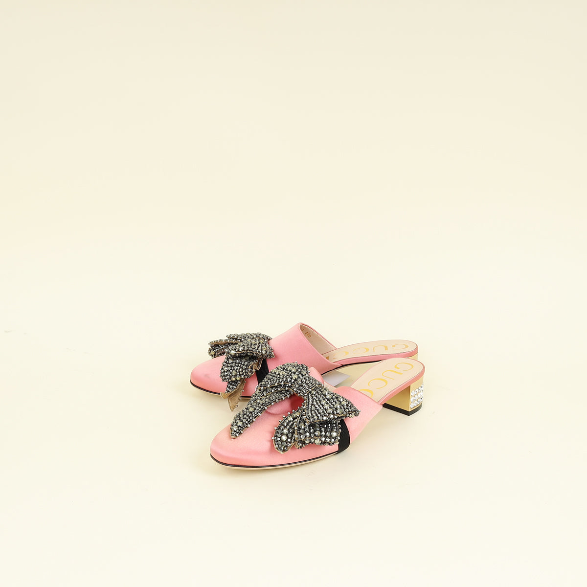 Gucci Pink Shoes Accent Bow Mules 39