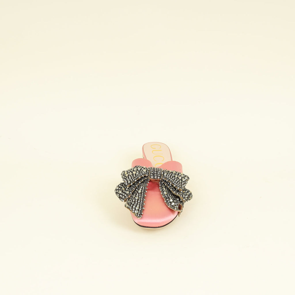 Gucci Pink Shoes Accent Bow Mules 39
