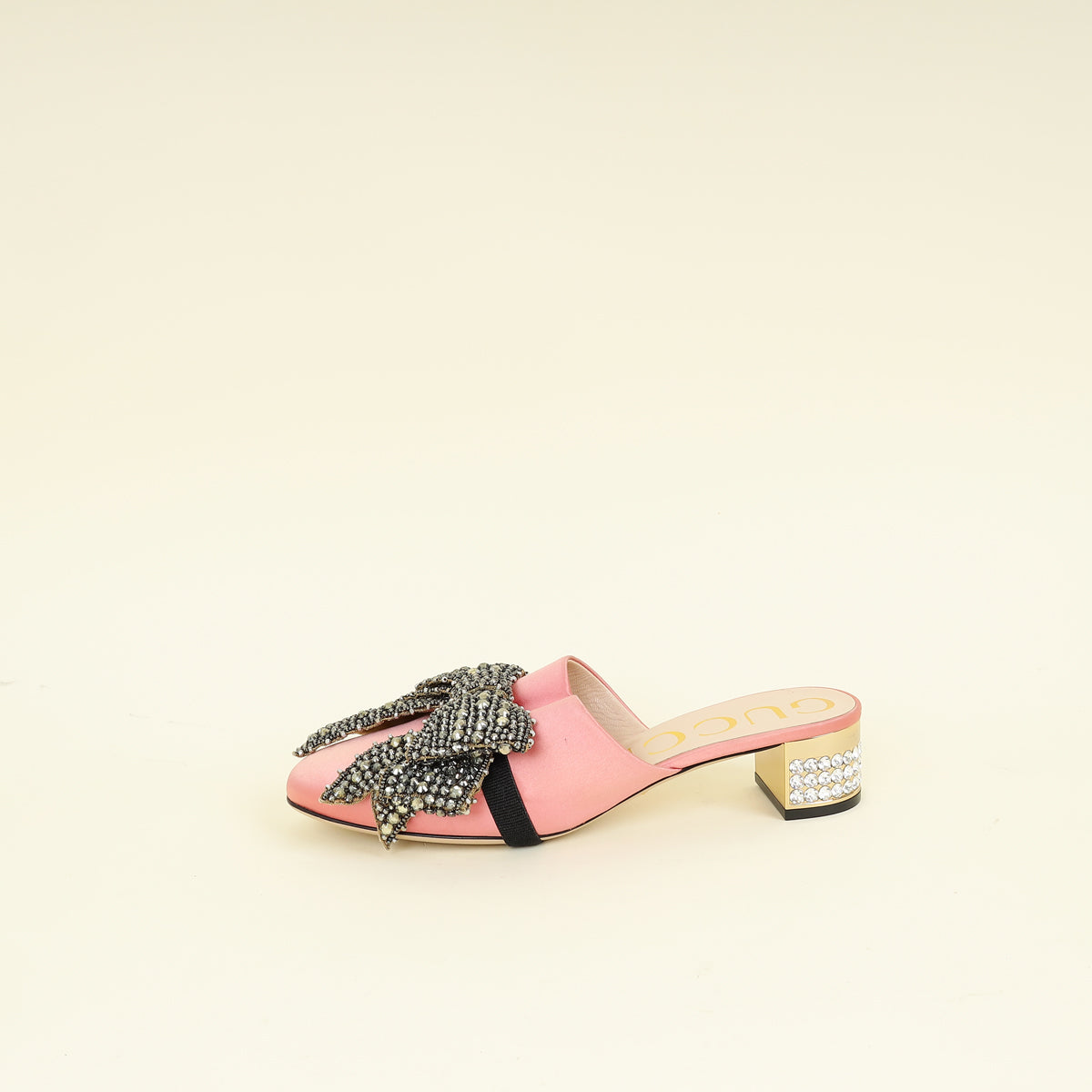 Gucci Pink Shoes Accent Bow Mules 39