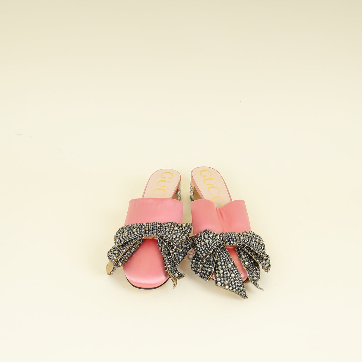 Gucci Pink Shoes Accent Bow Mules 39