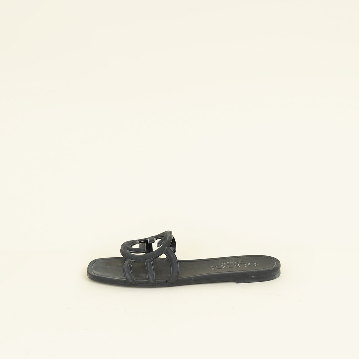 Gucci Black Interlocking G Slide Sandal 39