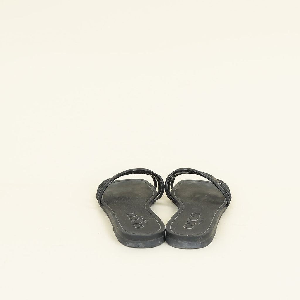 Gucci Black Interlocking G Slide Sandal 39