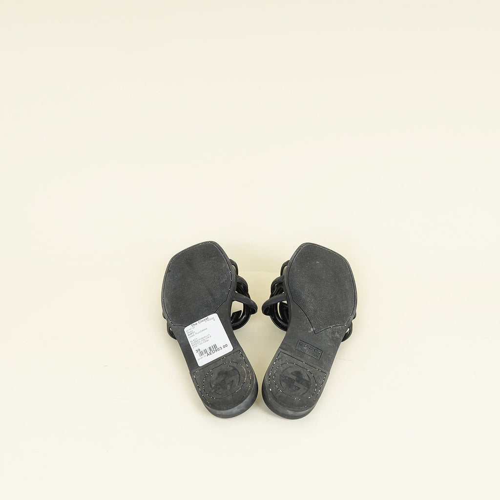 Gucci Black Interlocking G Slide Sandal 39