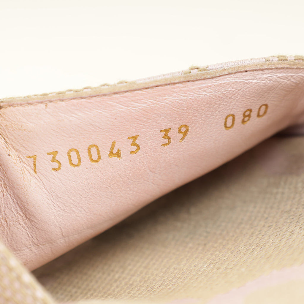 Gucci Beige Pink Jumbo GG Platform Slide Sandal 39
