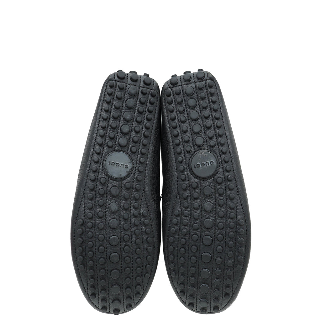 Gucci Black Web Horsebit Loafers 39