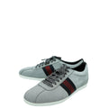 Gucci Silver Glitter Fabric Studded Web Sneaker 39