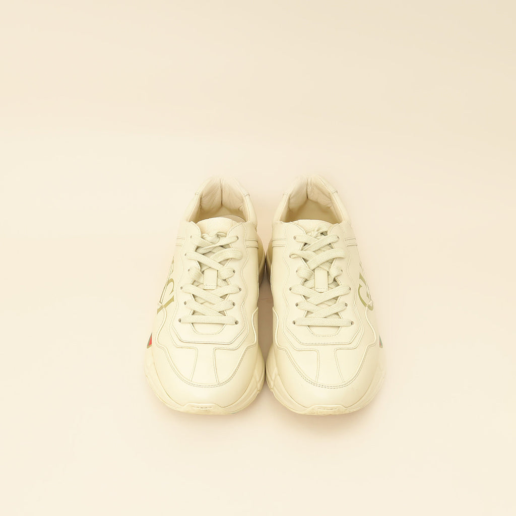 Gucci Ivory Logo Rhyton Sneakers 39