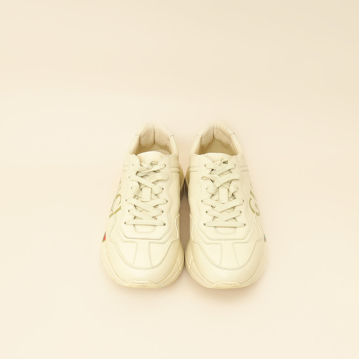 Gucci Ivory Logo Rhyton Sneakers 39