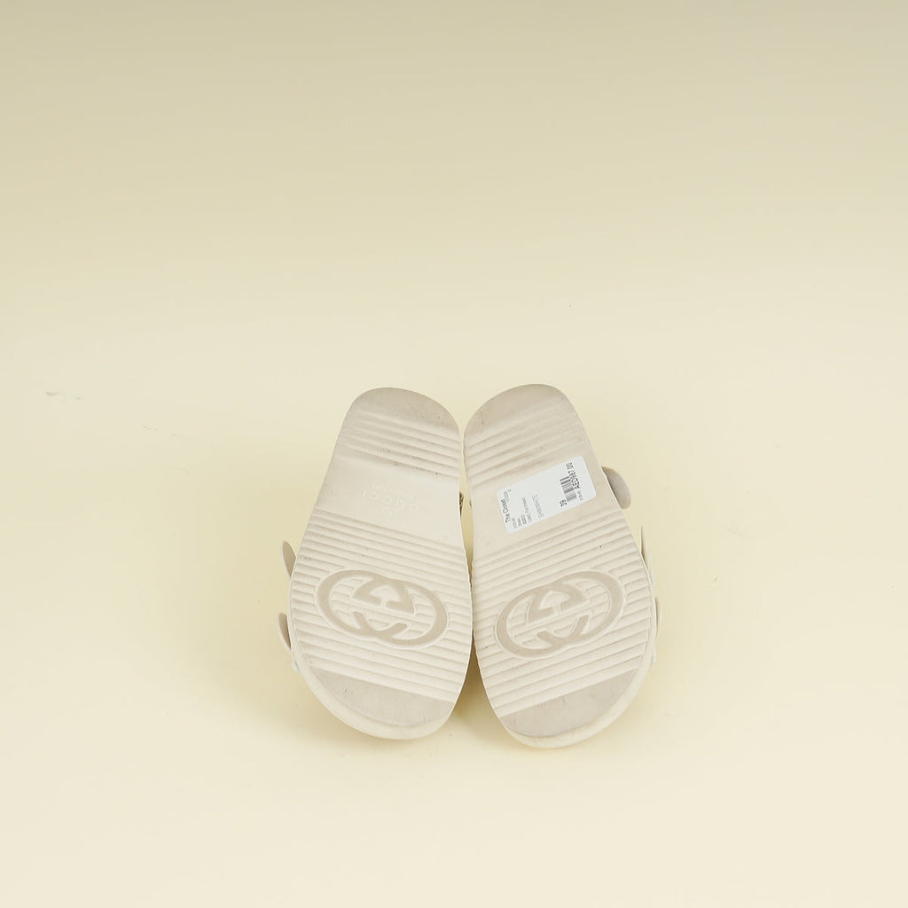 Gucci White Cream Mini Double G Sandal 39
