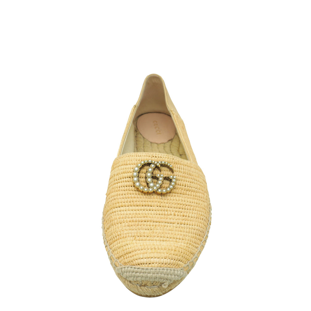 Gucci Bicolor Raffia Double G Espadrilles 40
