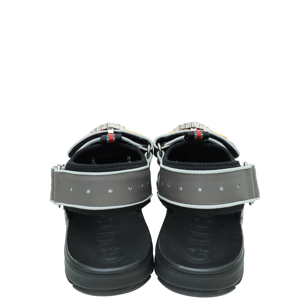 Gucci Multicolor Mesh Fabric Tinsel Sport Sandals 40