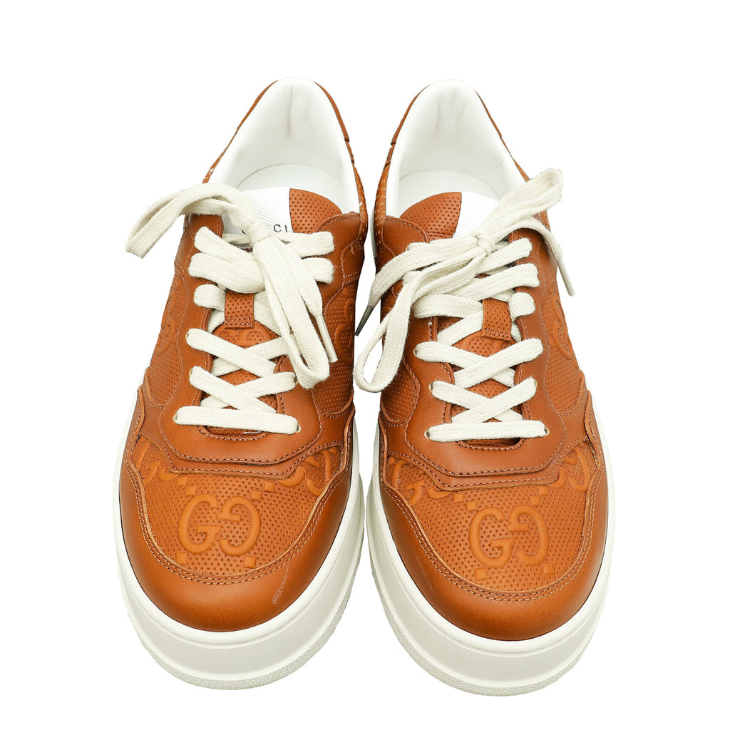 Gucci Brown GG Embossed Sneaker 40
