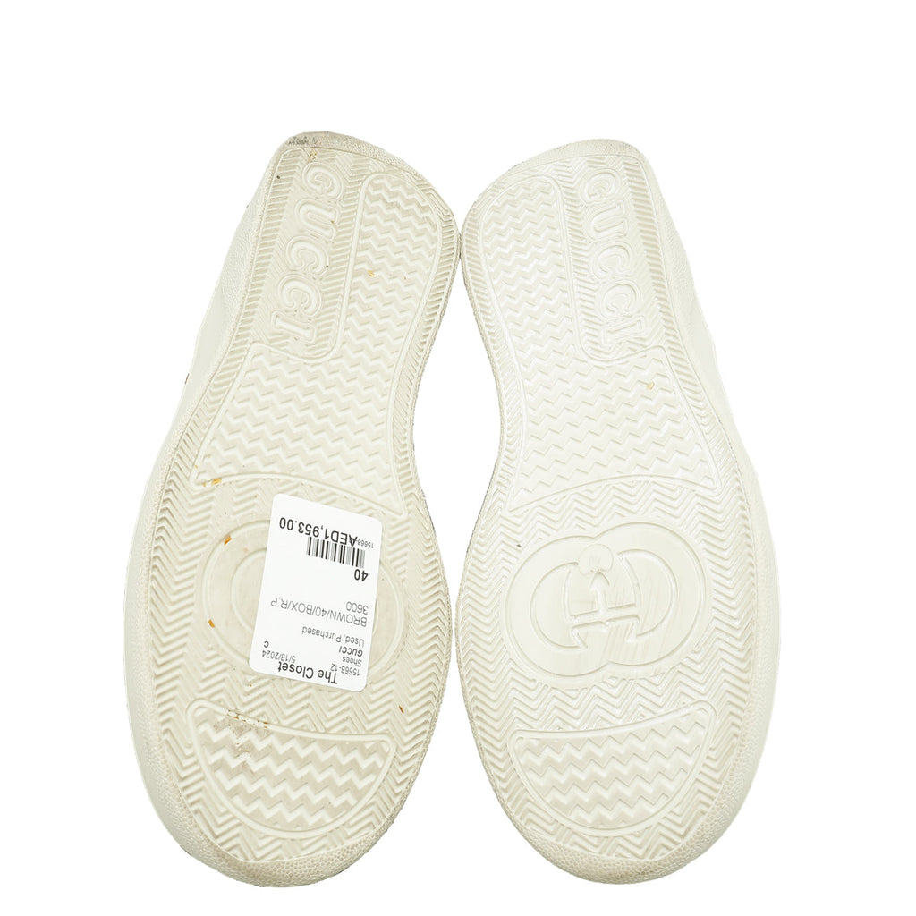 Gucci Brown GG Embossed Sneaker 40