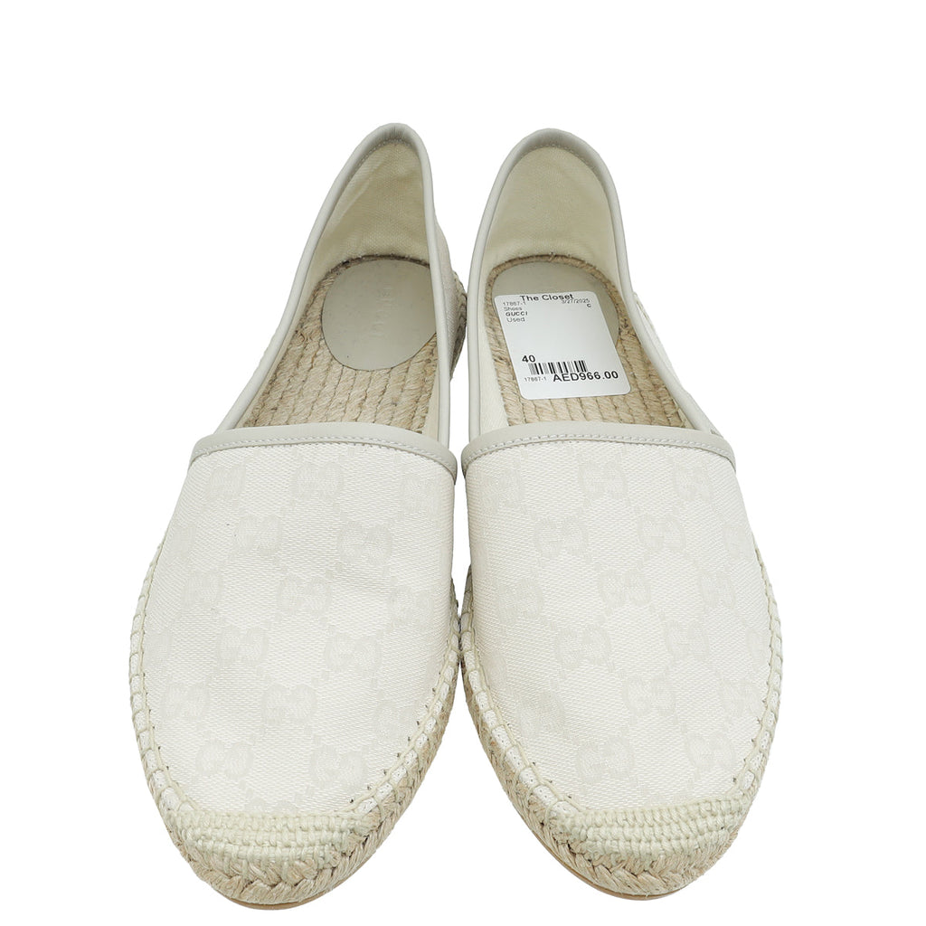 Gucci Ivory GG Espadrille 40
