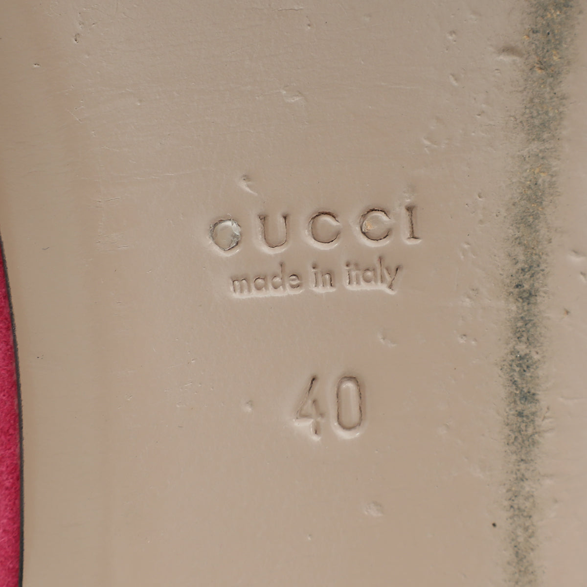 Gucci Fuchsia Interlocking G Crystal Flat Ballet 40