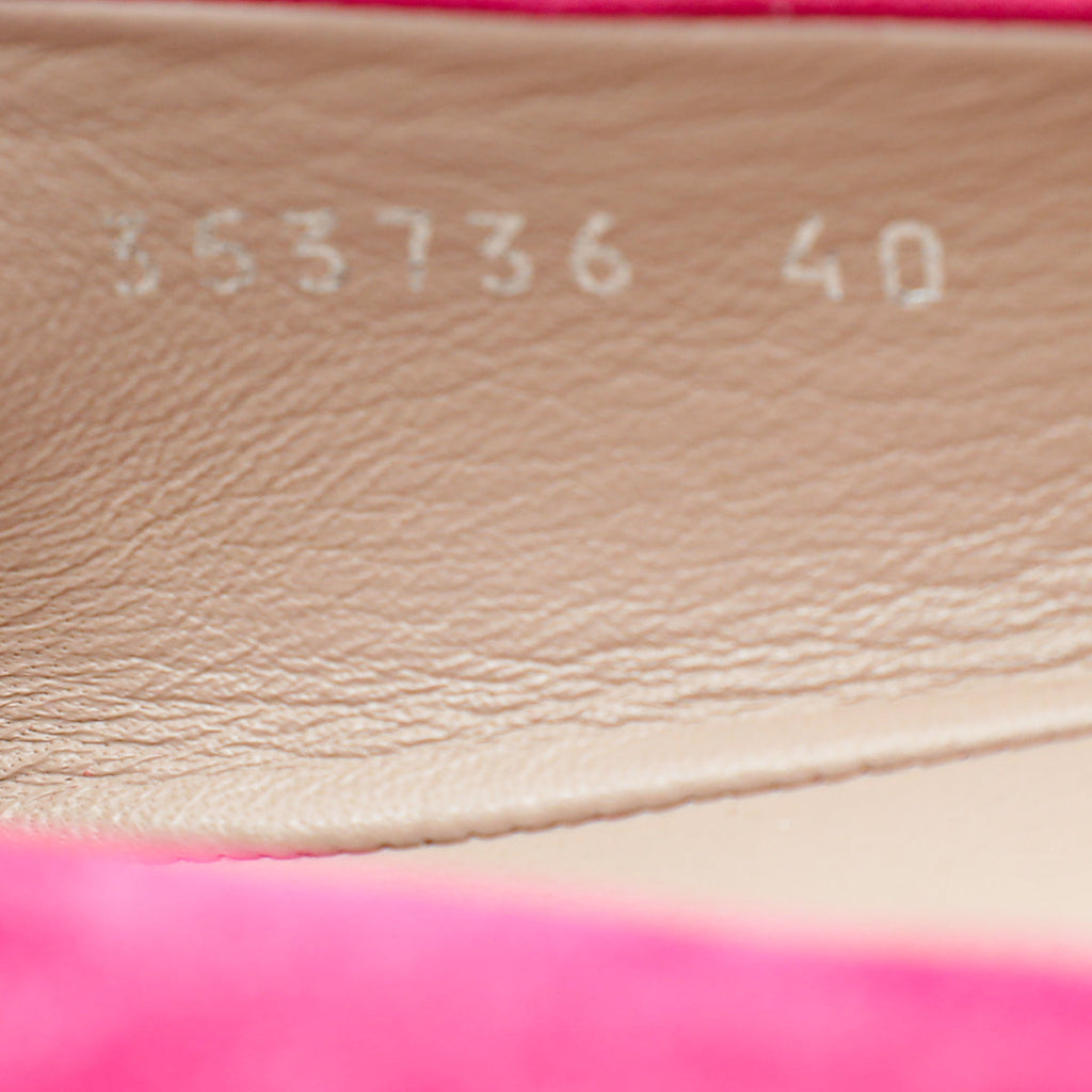 Gucci Fuchsia Interlocking G Crystal Flat Ballet 40
