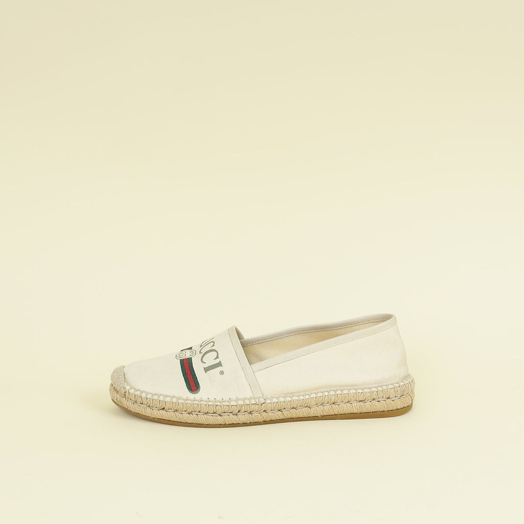 Gucci Greggio Grege Logo Flat Espadrille 40