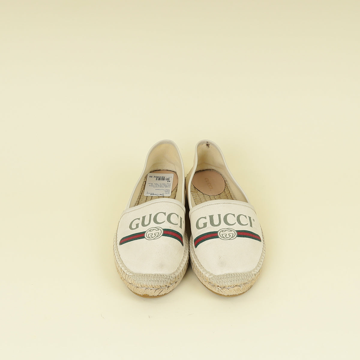 Gucci Greggio Grege Logo Flat Espadrille 40