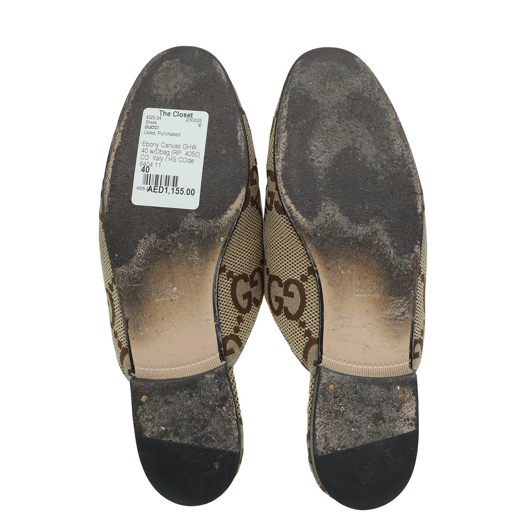 Gucci Ebony GG Princetown Mules 40