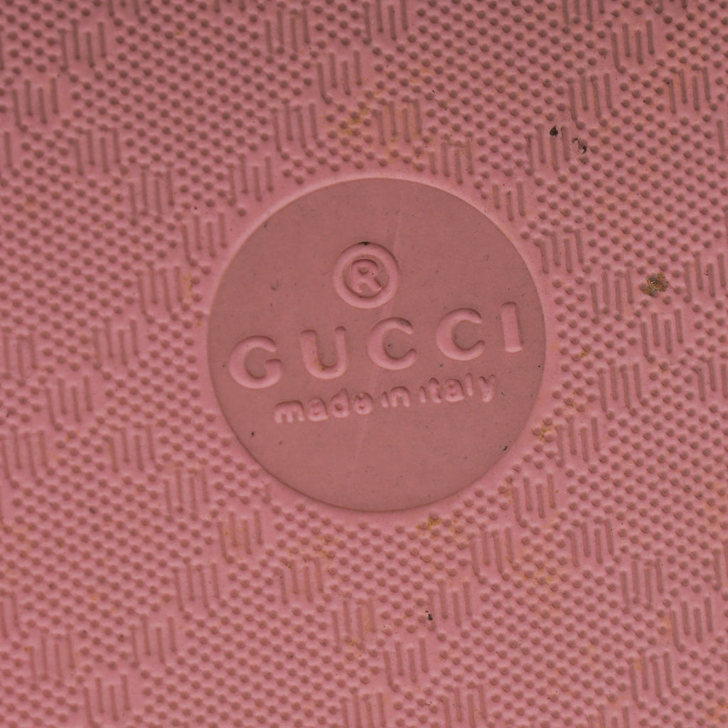 Gucci Pink Rubber Slide Sandals 41