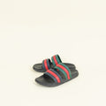 Gucci Tricolor Web Agrado Rubber Double Strap Stripe Sandal 6