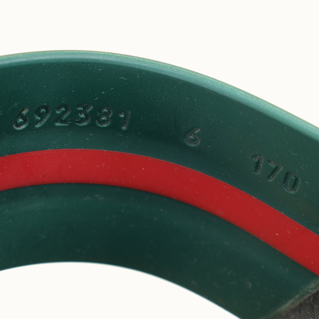 Gucci Tricolor Web Agrado Rubber Double Strap Stripe Sandal 6