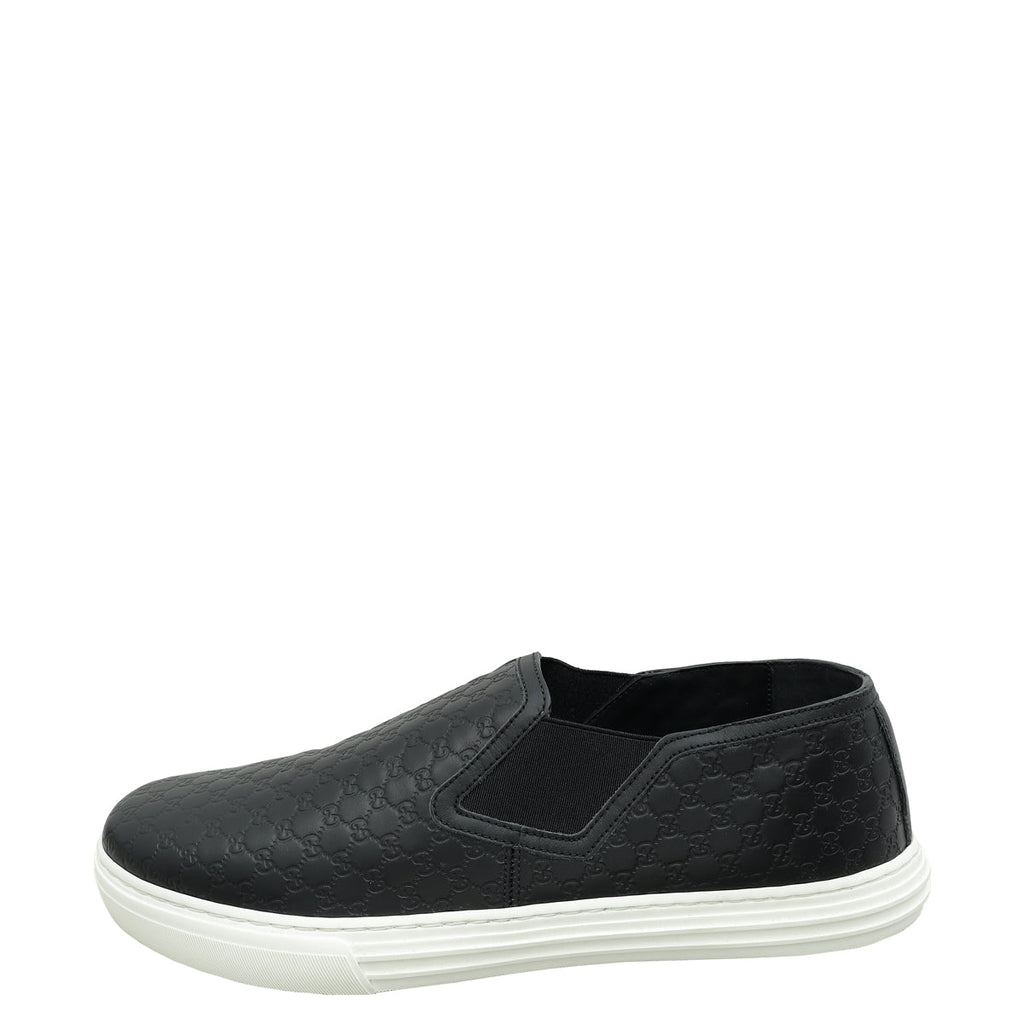 Gucci Black GG Microguccissima Men's Slip-On 8.5