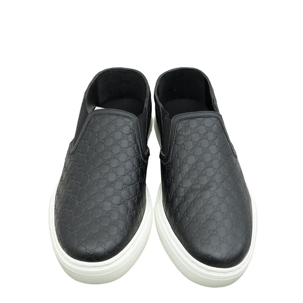 Gucci Black GG Microguccissima Men's Slip-On 8.5
