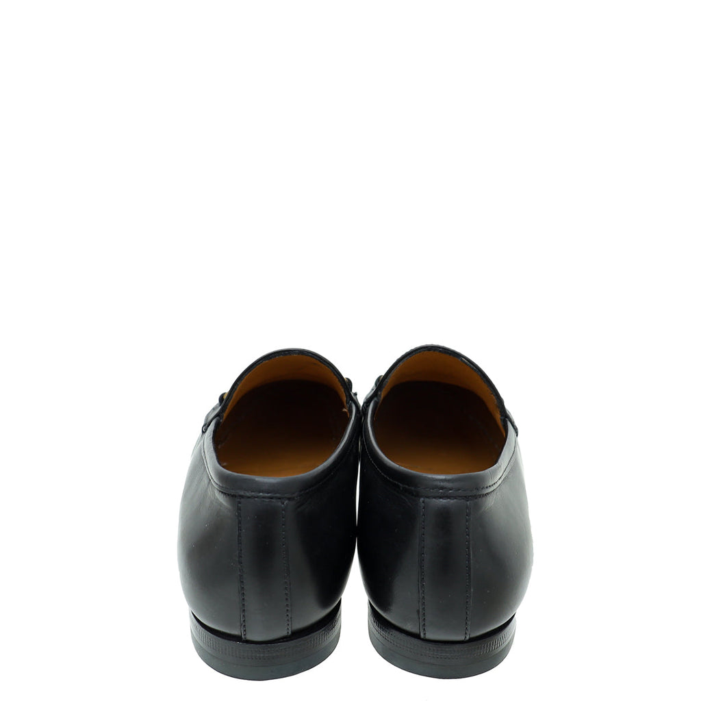 Gucci Black Jordaan Horsebit Loafer 35
