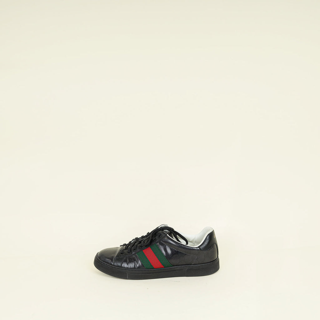 Gucci Black GG Crystal Ace Sneaker 10
