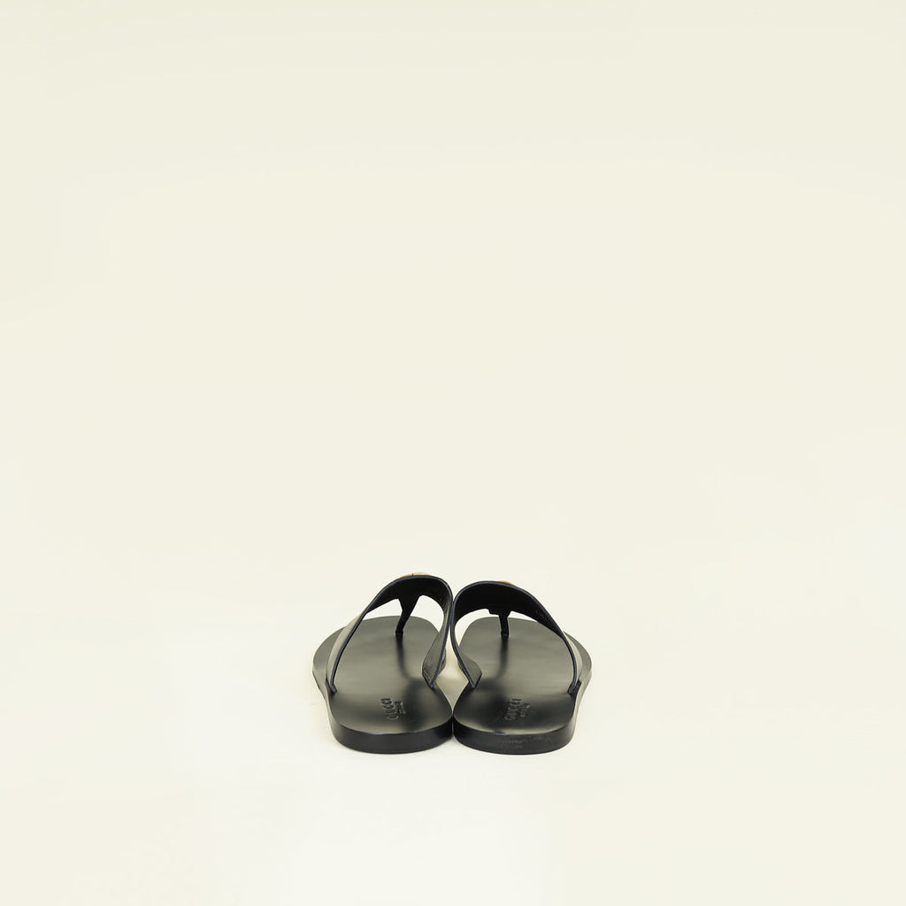 Gucci Black GG Marmont Thong Sandals 12