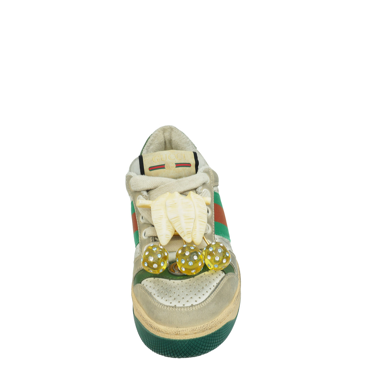 Gucci Dusty White Cherries Screener Sneakers 34