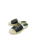 Gucci Black GG Marmont Espadrille Slide Sandals 35.5