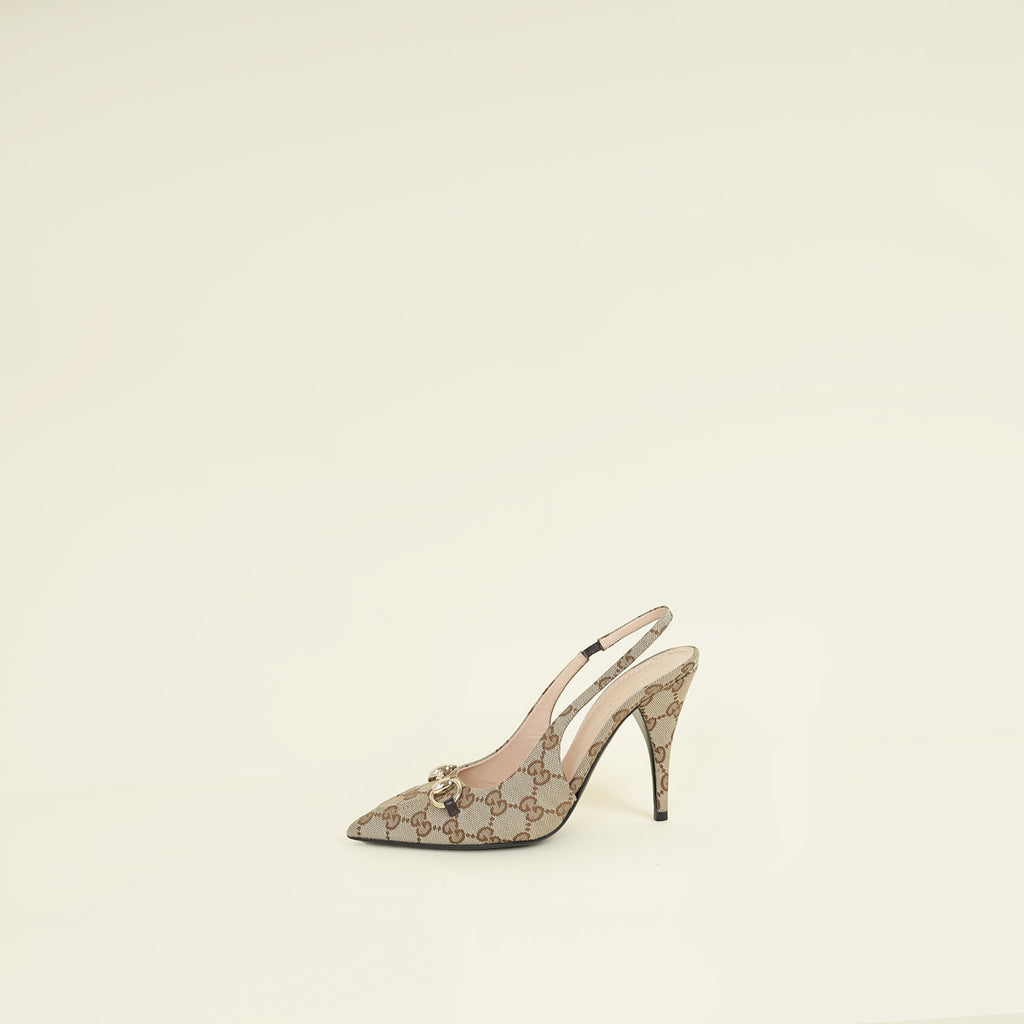 Gucci Bicolor Horsebit Slingback Pump 36.5