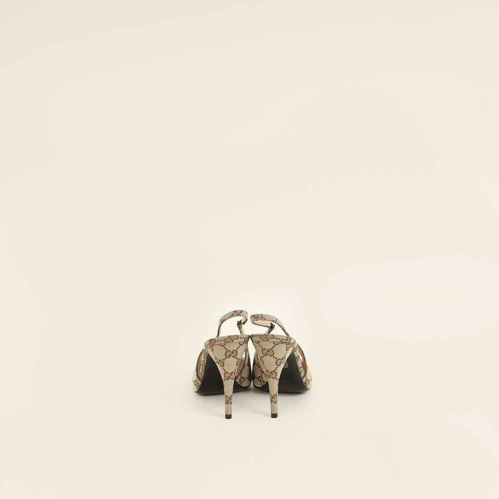 Gucci Bicolor Horsebit Slingback Pump 36.5