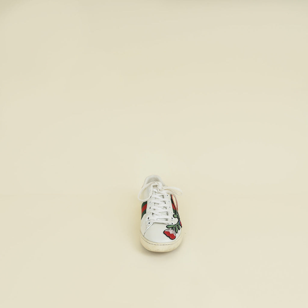 Gucci White Multicolor Ace Floral Embroidered Sneaker 36