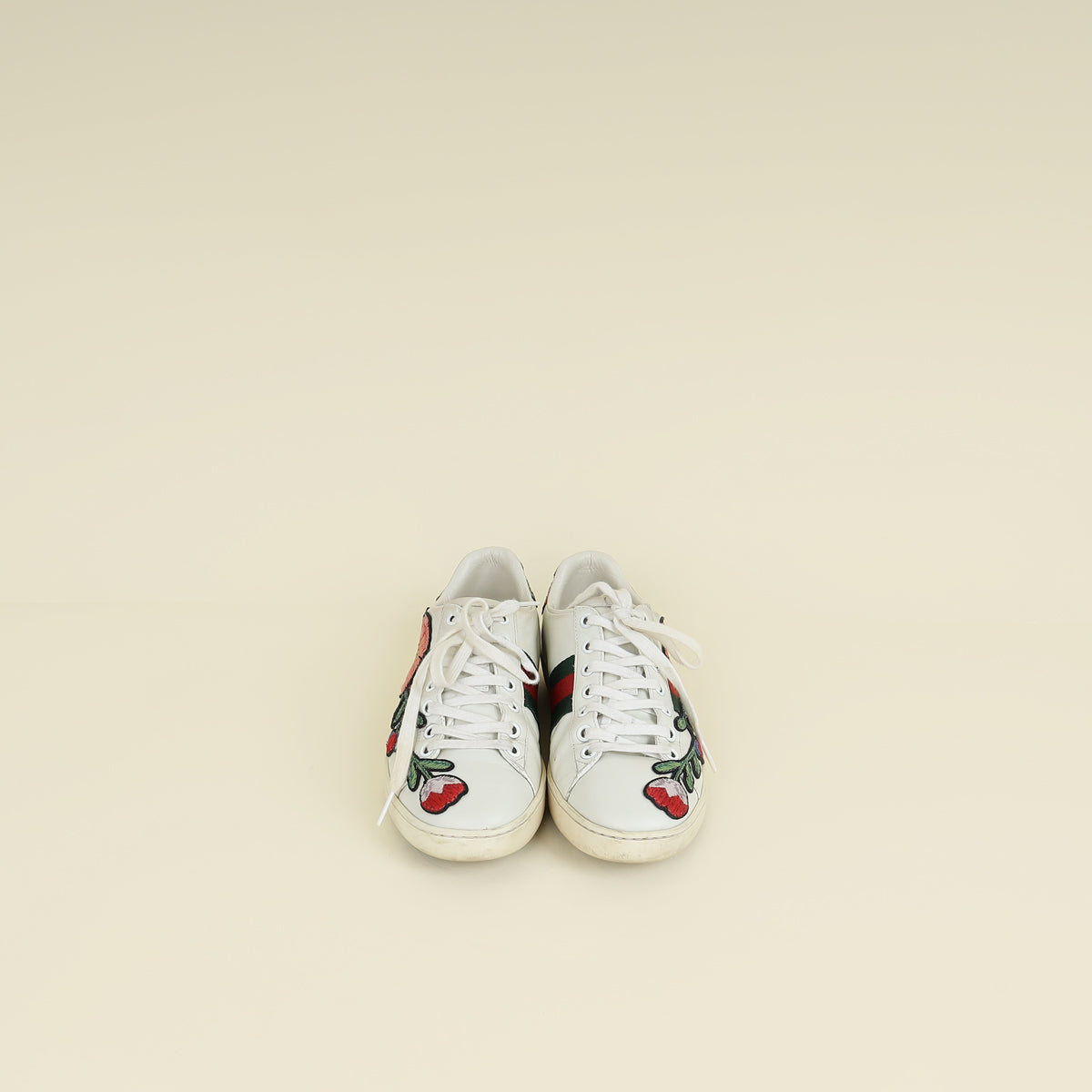 Gucci White Multicolor Ace Floral Embroidered Sneaker 36