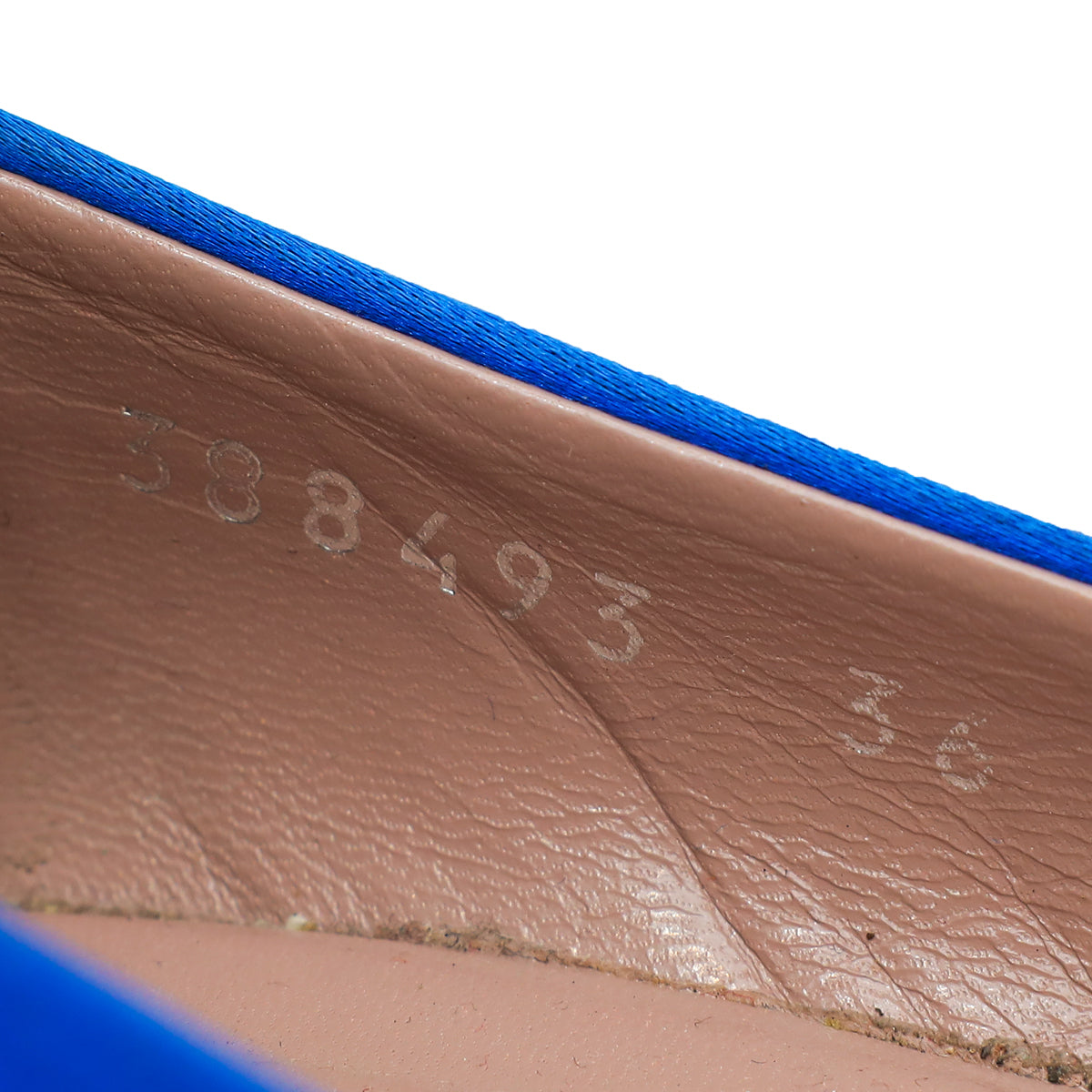 Gucci Royal Blue Satin GG Crystal Round Toe Ballet Flats 36