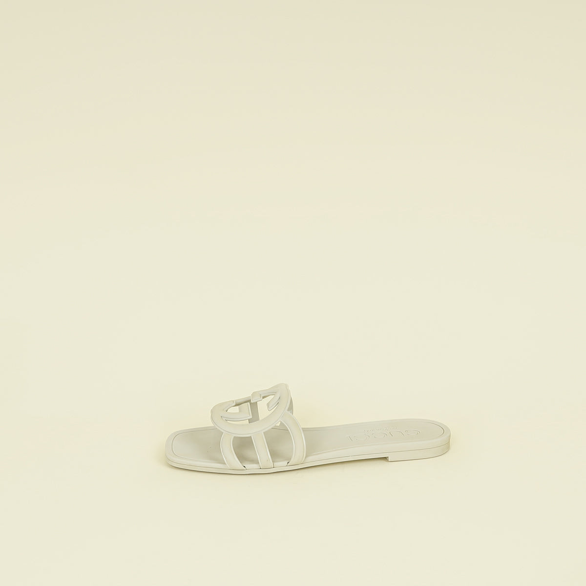 Gucci Off White Interlocking G Cutout Slide Sandal 36