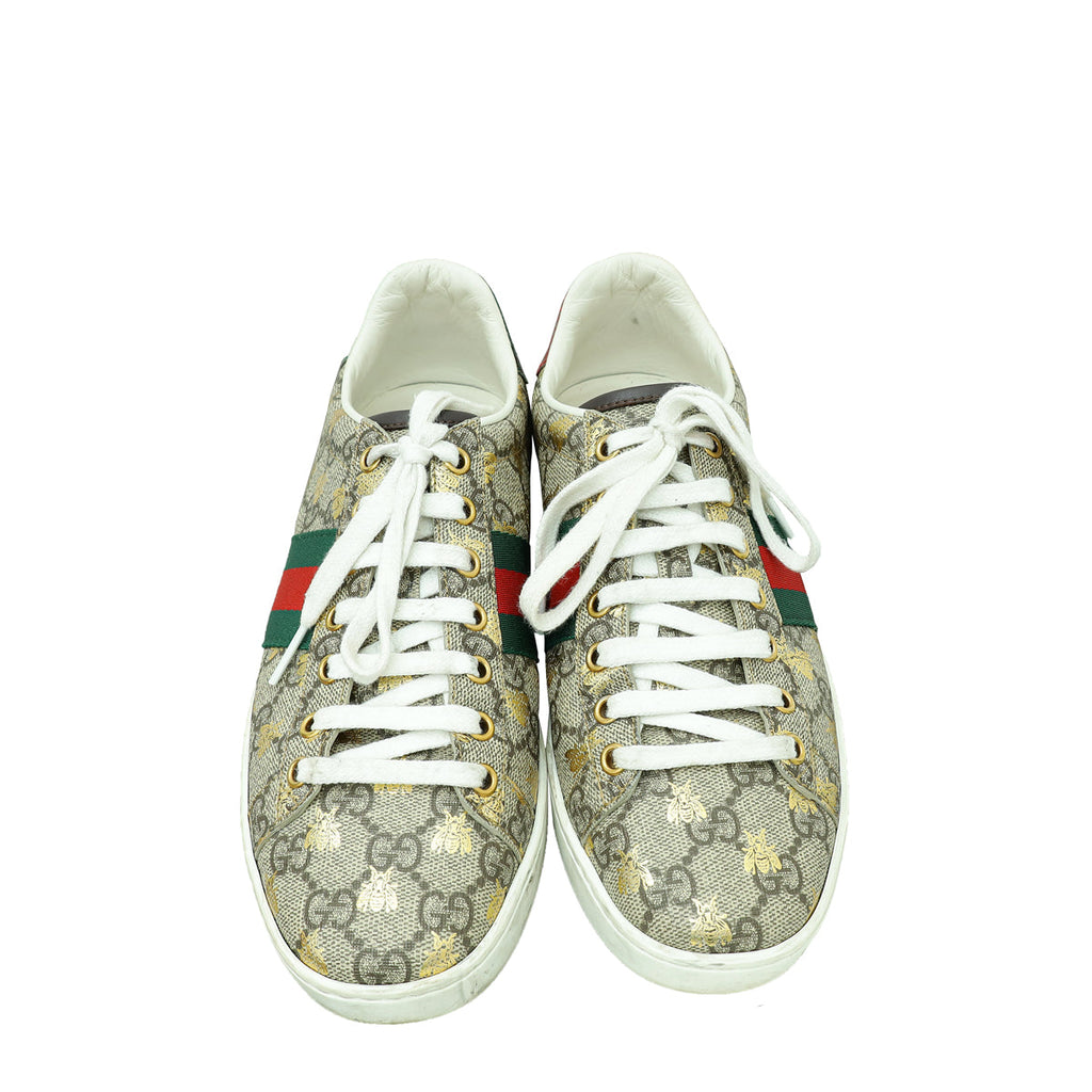 Gucci Multicolor GG Supreme Bee Print Ace Sneaker 37.5