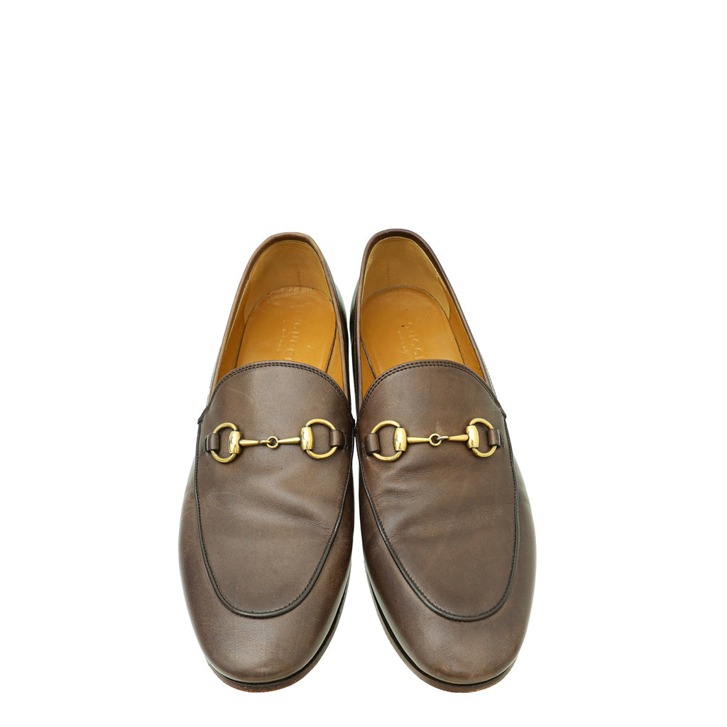 Gucci Brown Horsebit Jordaan Loafer 37.5