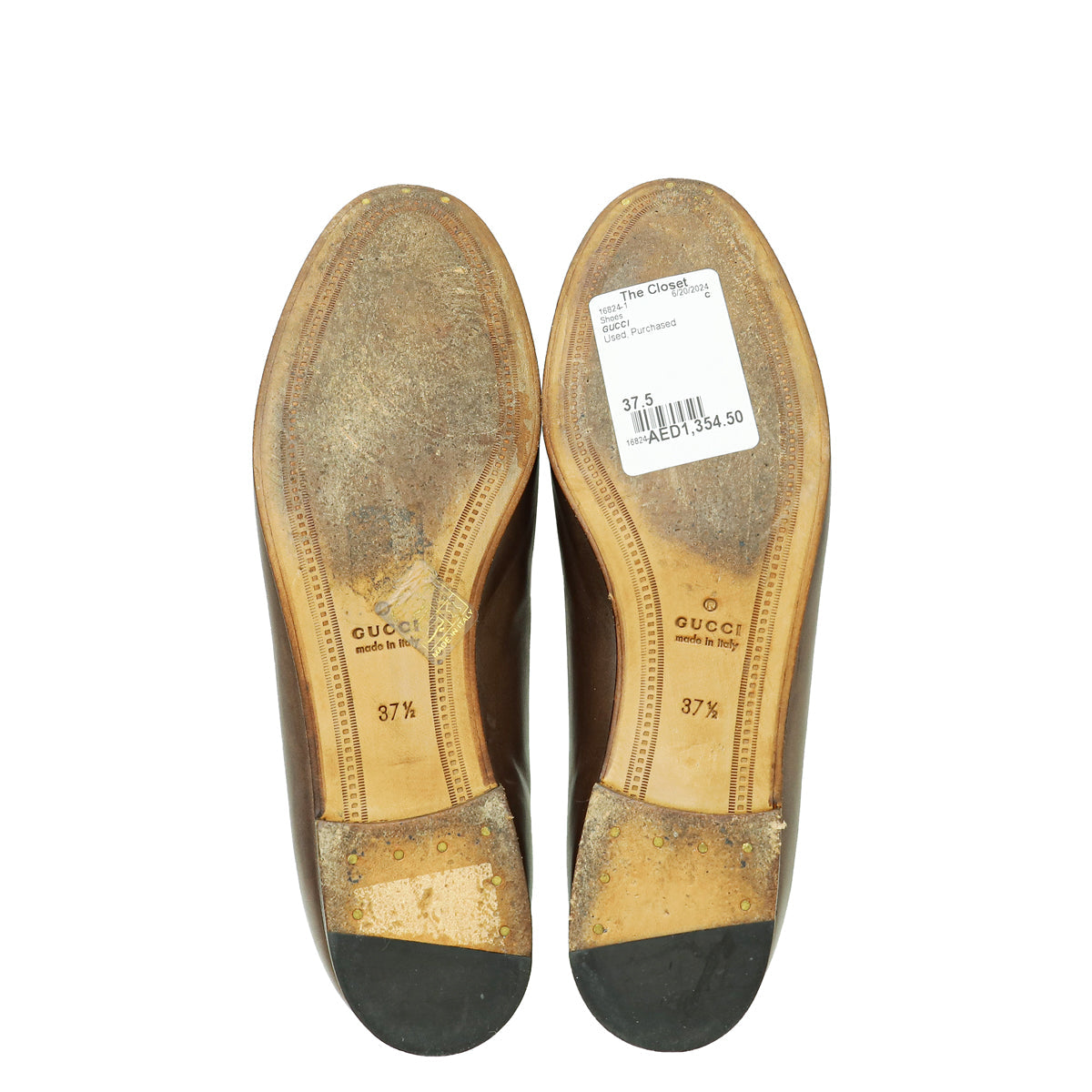 Gucci Brown Horsebit Jordaan Loafer 37.5