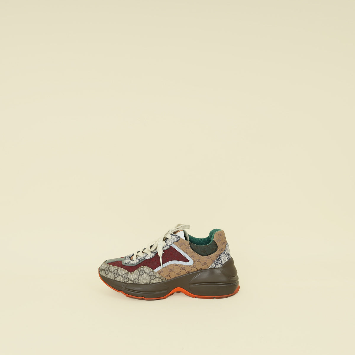 Gucci Ebony Multicolor Mix Monogram GG Rhyton Sneaker 37.5