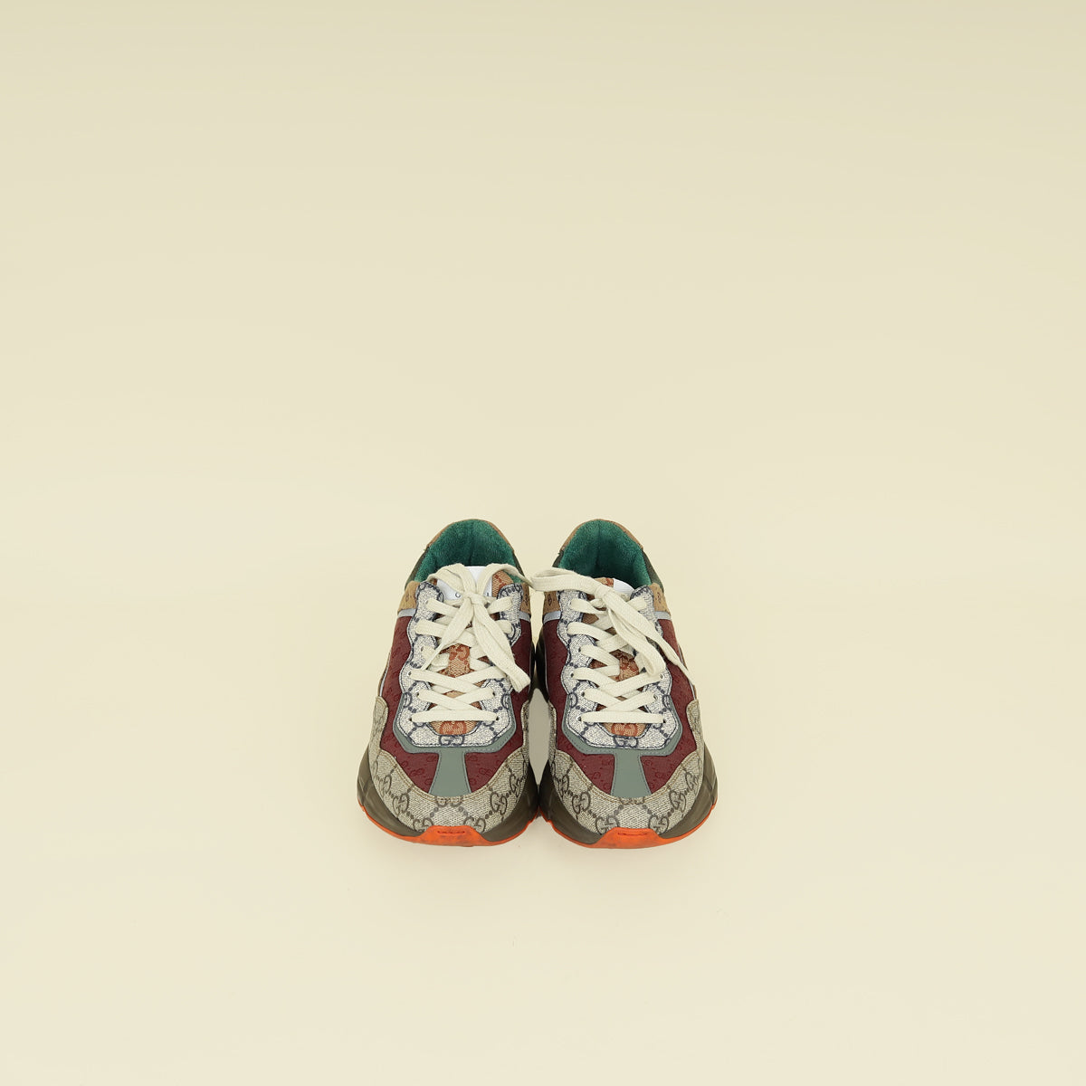 Gucci Ebony Multicolor Mix Monogram GG Rhyton Sneaker 37.5