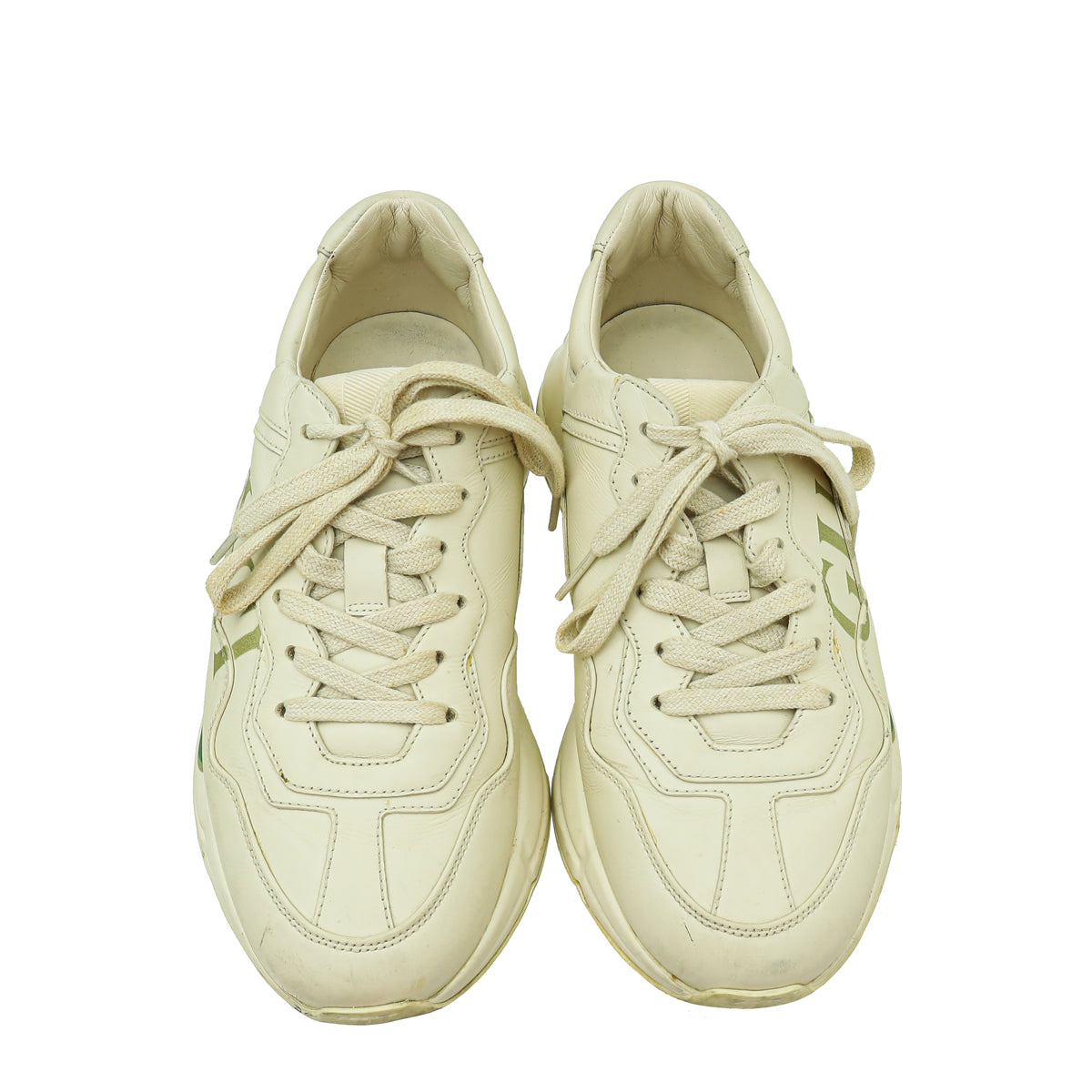 Gucci Ivory Logo Rhyton Trainer Sneakers 37.5
