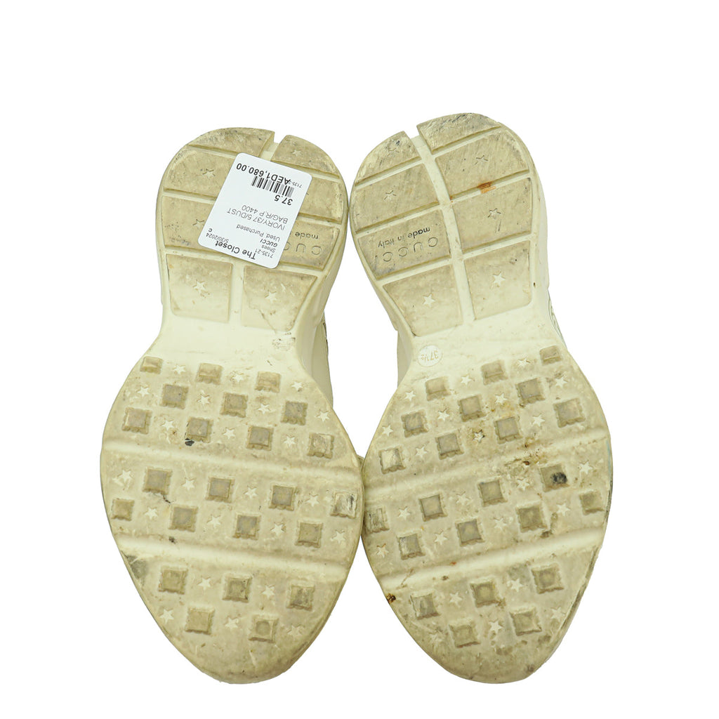 Gucci Ivory Logo Rhyton Trainer Sneakers 37.5