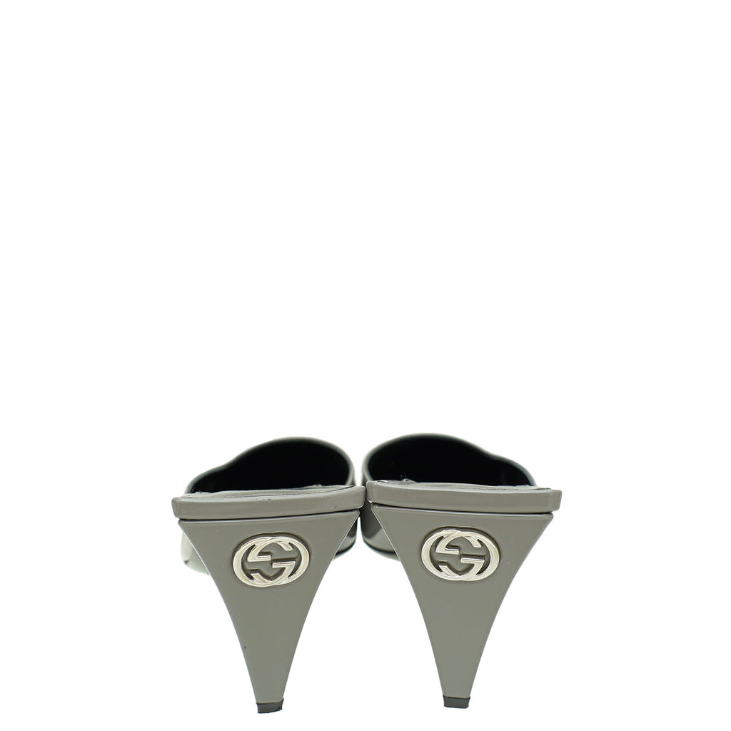 Gucci Dusty Grey Interlocking G Mules 37