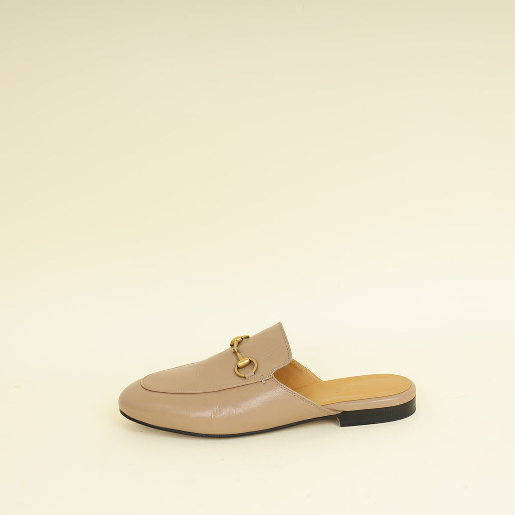 Gucci Taupe Princetown Mules 37